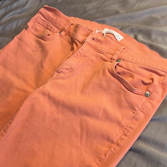 Loft Modern Skinny Jeans- salmon/pink, size 4 - Picture 2 of 4